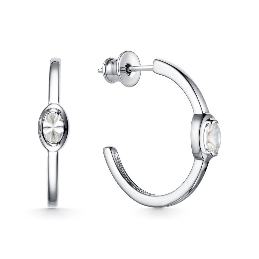 Серьги из серебра с фианитами Premium Quality