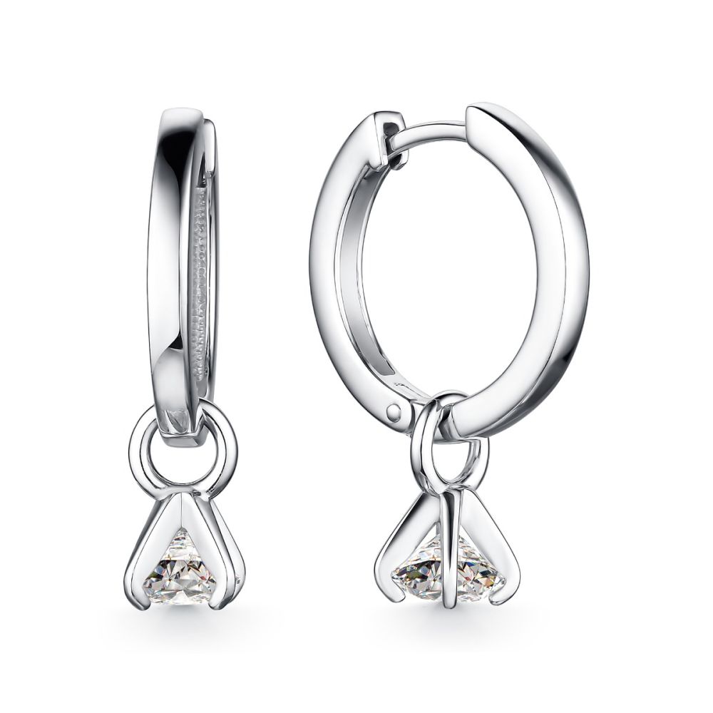 Серьги из серебра с фианитами Premium Quality