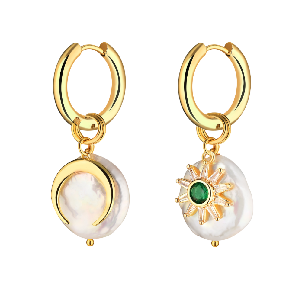 Серьги Я – моё солнце, Я же – моя луна Gold