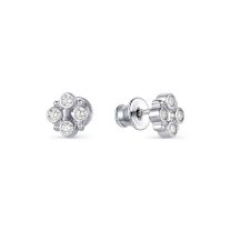 Серьги из серебра с фианитами