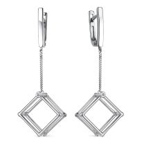 Серьги из серебра со вставкой Фианит