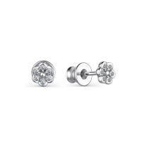 Серьги из серебра с фианитами