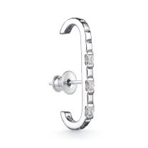 Моносерьга из серебра с фианитами Premium Quality