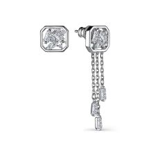 Серьги из серебра с фианитами