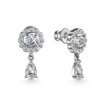 Серьги из серебра с фианитами