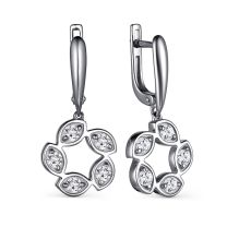 Серьги из серебра с фианитами