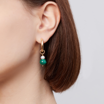Серьги Dino & Malachite Gold