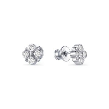 Серьги из серебра с фианитами