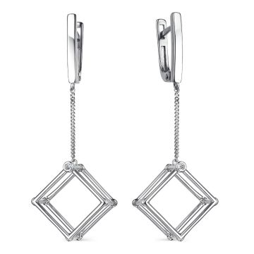 Серьги из серебра со вставкой Фианит
