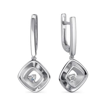 Серьги из серебра с фианитами