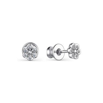 Серьги из серебра с фианитами