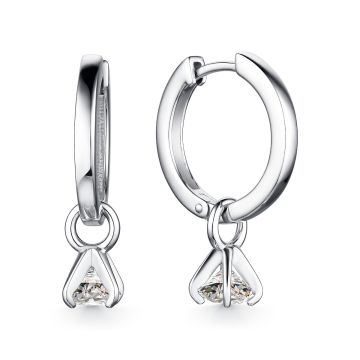 Серьги из серебра с фианитами Premium Quality