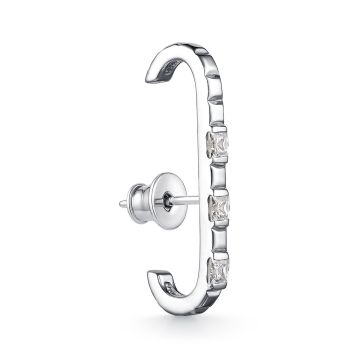 Моносерьга из серебра с фианитами Premium Quality
