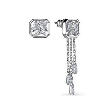 Серьги из серебра с фианитами