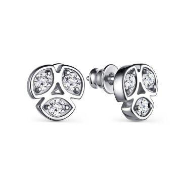 Серьги из серебра с фианитами