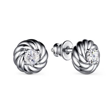 Серьги из серебра с горным хрусталем