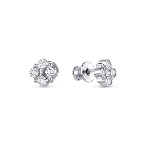 Серьги из серебра с фианитами