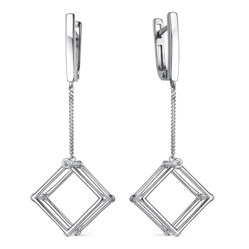 Серьги из серебра со вставкой Фианит