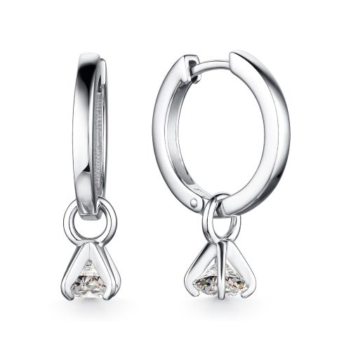 Серьги из серебра с фианитами Premium Quality