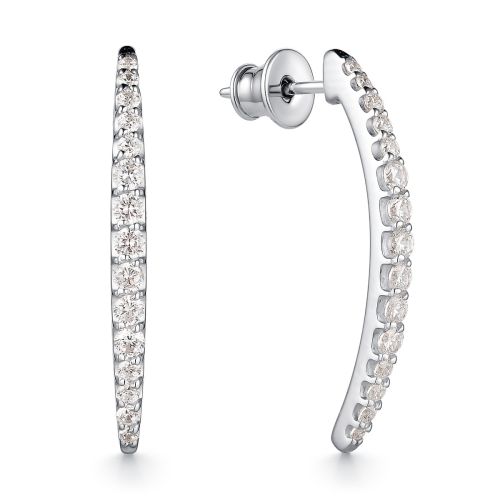 Серьги из серебра с фианитами