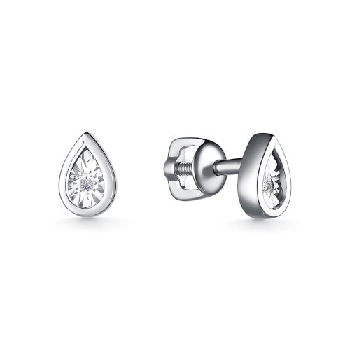Серьги из серебра с бриллиантами