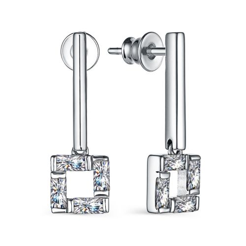 Серьги из серебра с фианитами