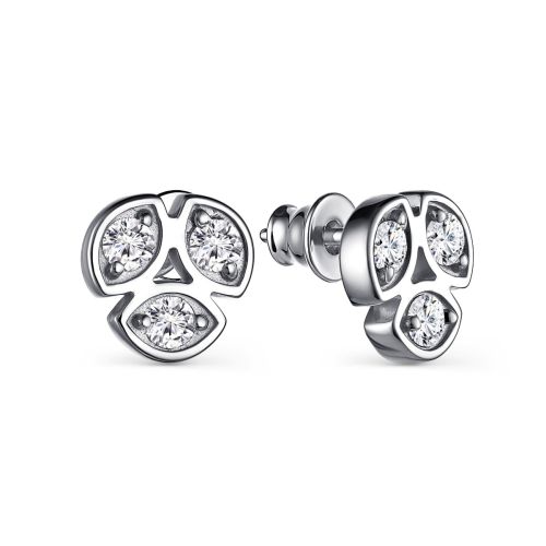 Серьги из серебра с фианитами