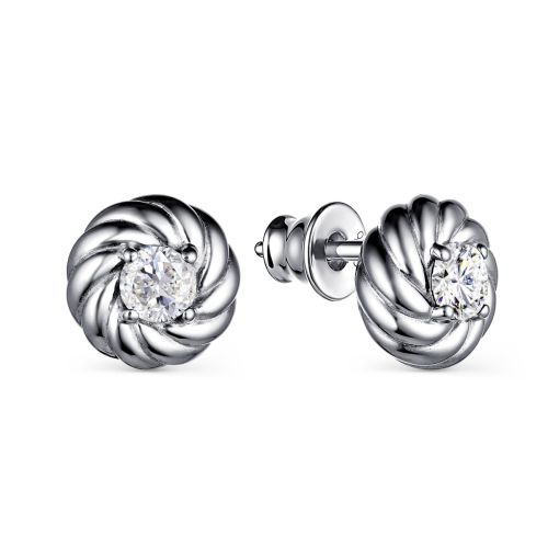 Серьги из серебра с горным хрусталем