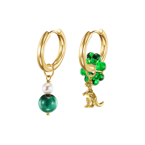 Серьги Dino & Malachite Gold