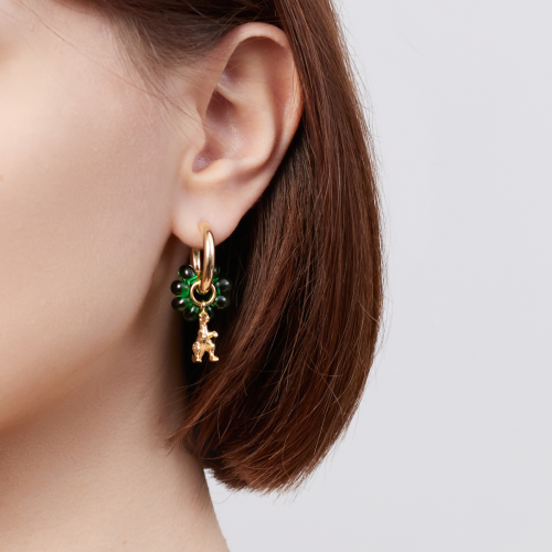Серьги Dino & Malachite Gold